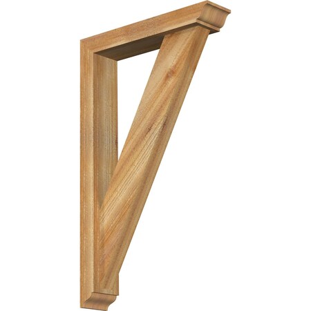 Ekena Millwork Traditional Traditional Rough Sawn Bracket w/ Offset Brace, Western Red Cedar, 4"W x 18"D x 30"H BKT0402X18X30TRA01RWR